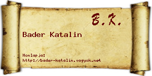 Bader Katalin névjegykártya