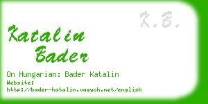 katalin bader business card
